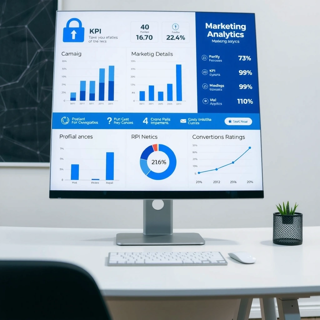 Advanced analytics dashboard showing marketing performance metrics and KPI charts